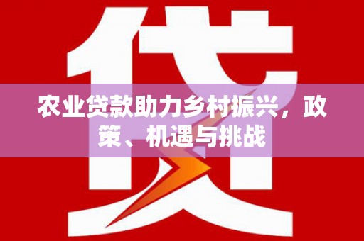 延平农业贷款助力乡村振兴，政策、机遇与挑战