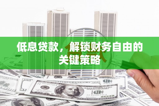延平低息贷款，解锁财务自由的关键策略