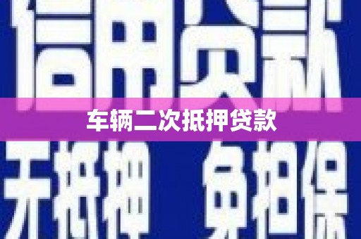 延平车辆二次抵押贷款