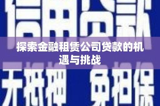 延平探索金融租赁公司贷款的机遇与挑战