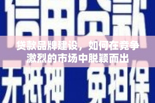 延平贷款品牌建设，如何在竞争激烈的市场中脱颖而出