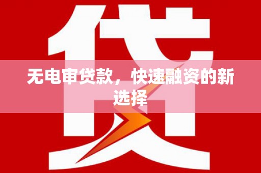 延平无电审贷款，快速融资的新选择