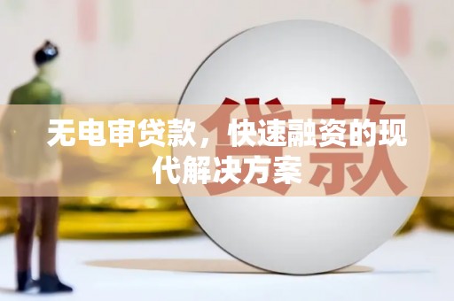延平无电审贷款，快速融资的现代解决方案