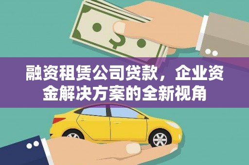 延平融资租赁公司贷款，企业资金解决方案的全新视角