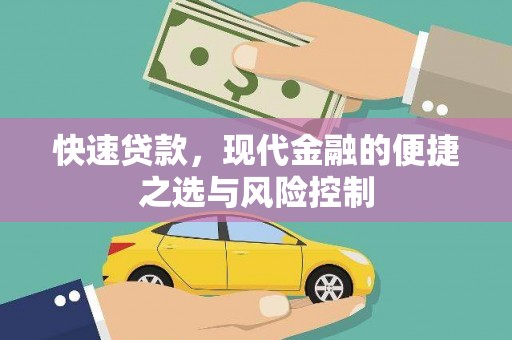 延平快速贷款，现代金融的便捷之选与风险控制