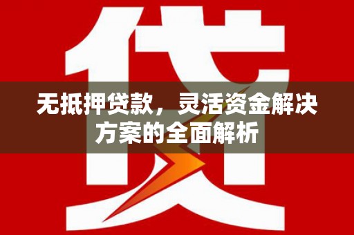 延平无抵押贷款，灵活资金解决方案的全面解析