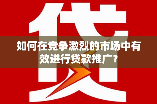 延平如何在竞争激烈的市场中有效进行贷款推广？