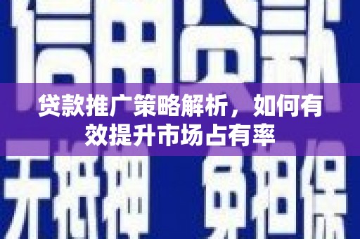 延平贷款推广策略解析，如何有效提升市场占有率