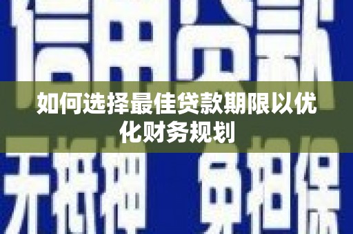 延平如何选择最佳贷款期限以优化财务规划