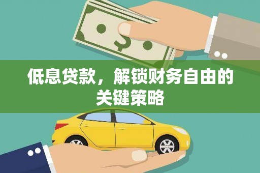 延平低息贷款，解锁财务自由的关键策略