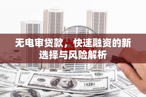 延平无电审贷款，快速融资的新选择与风险解析