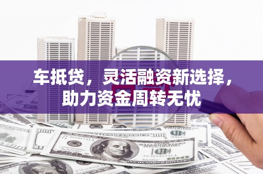 延平车抵贷，灵活融资新选择，助力资金周转无忧
