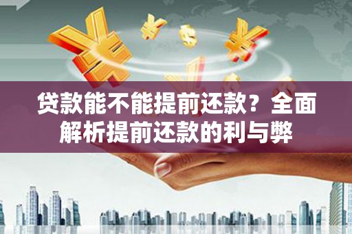 延平贷款能不能提前还款？全面解析提前还款的利与弊