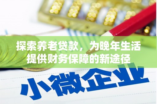 延平探索养老贷款，为晚年生活提供财务保障的新途径