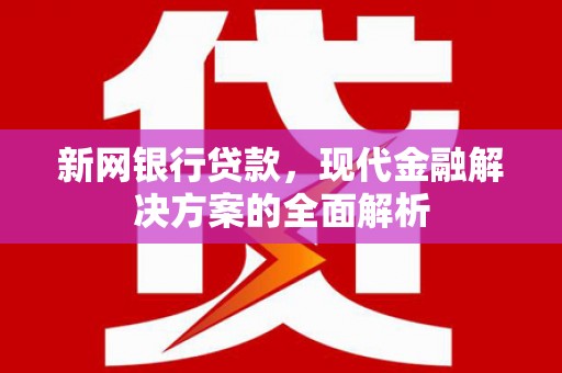 延平新网银行贷款，现代金融解决方案的全面解析