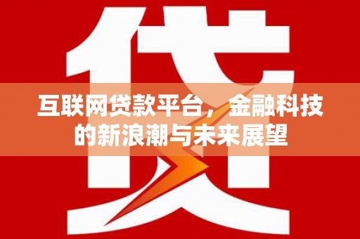 延平互联网贷款平台，金融科技的新浪潮与未来展望