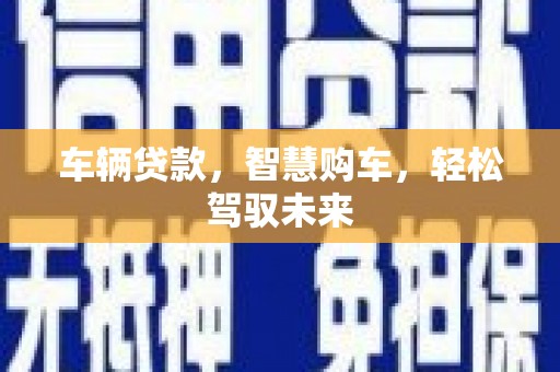 延平车辆贷款，智慧购车，轻松驾驭未来
