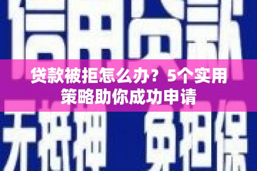 延平贷款被拒怎么办？5个实用策略助你成功申请